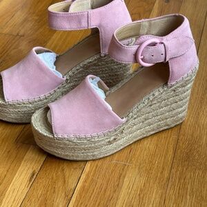 Marc Fisher suede pink espadrilles Platform